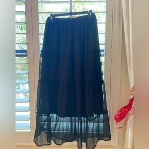 Elegant Black Sheer Skirt